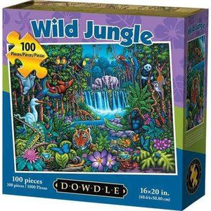 NEW Dowdle Folk Art - Wild Jungle Dowdle - 100 Piece 16"x20" Jigsaw Puzzle